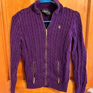 Purple Ralph Lauren Full-Zip Sweater